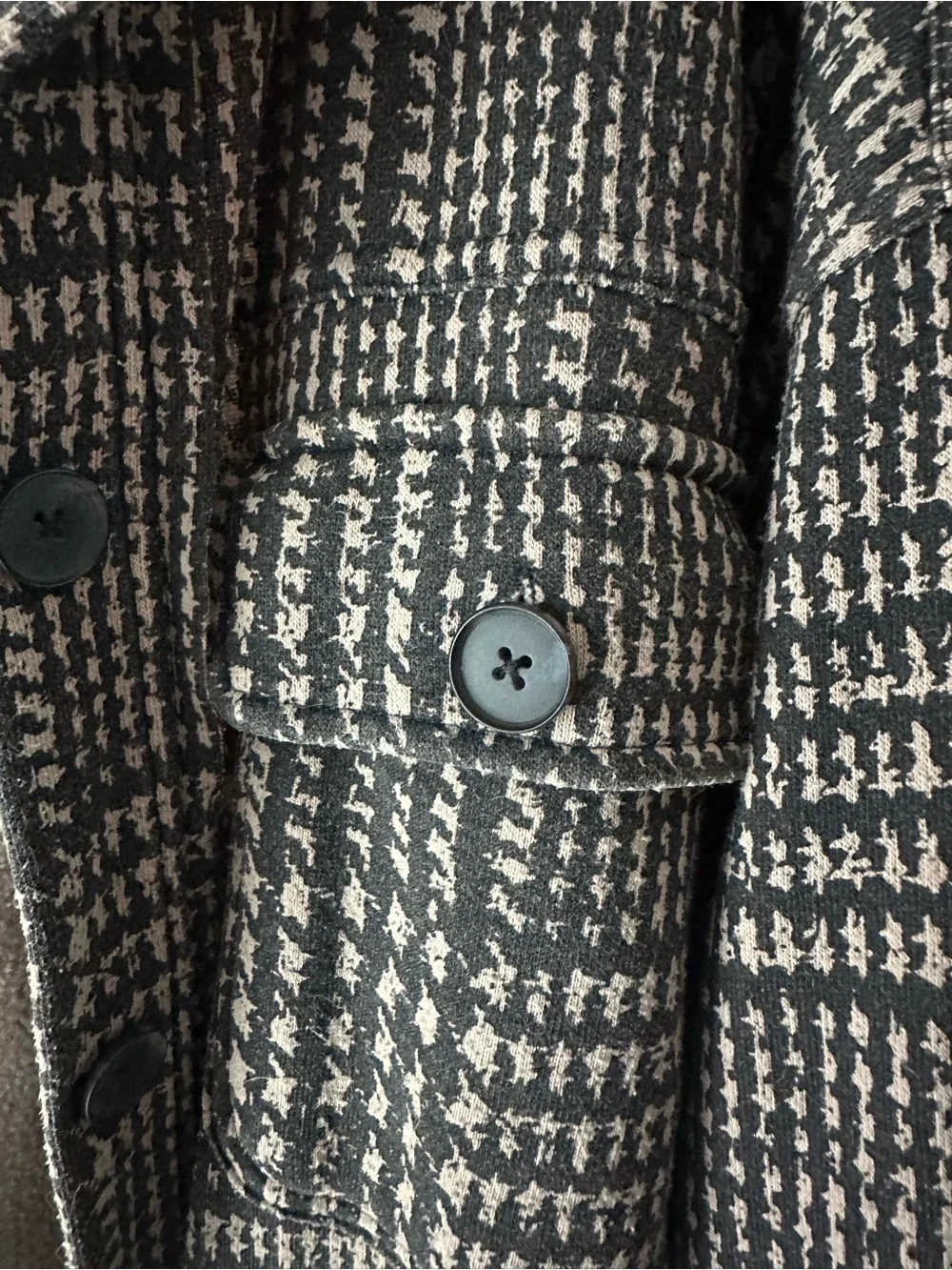Vintage Havana Plaid Shacket - Black & Tan Button-Up Jacket - Size Medium